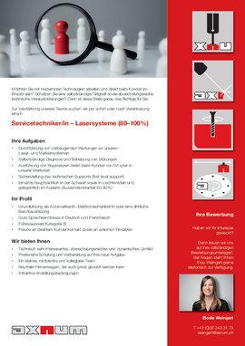 Stelleninserat als PDF