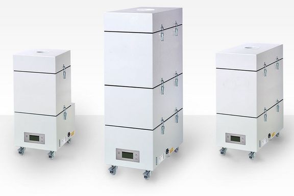 Absauganlage zur Beseitigung entstandenen Gase, Stäube oder andere Reaktionsprodukte 