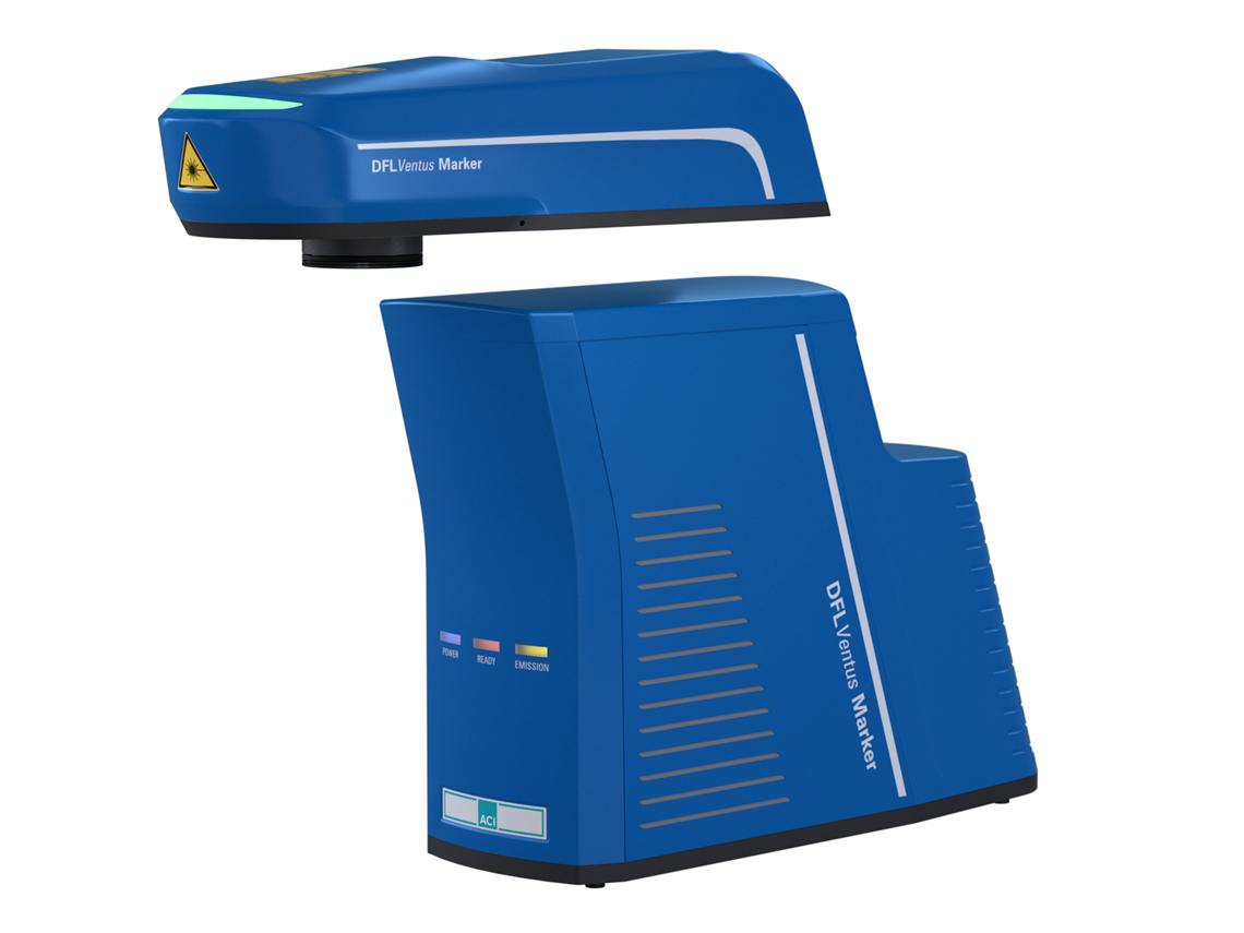 Faserlaser DFLVentus Marker Economy Standard Der DFLVentus Marker Economy ist ein Faserlaser für Beschriftungen von Metallen und Kunststoffen.